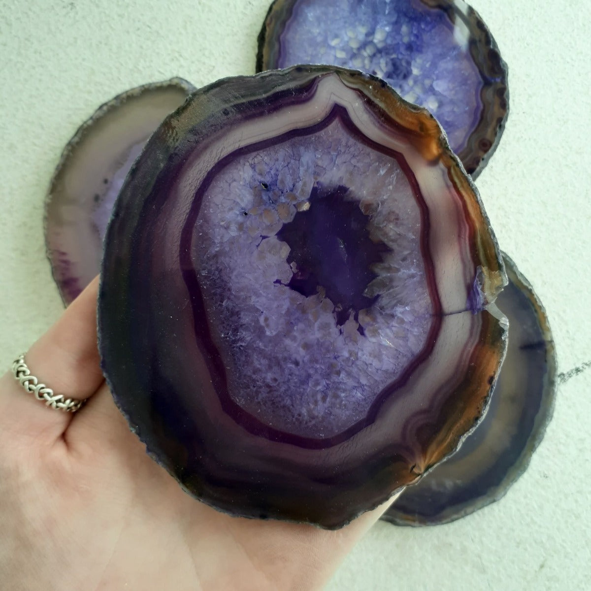 Agate Slice - Purple 8-10cm Agate Slice - Purple 8-10cm